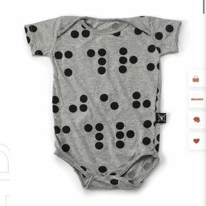 NUNUNU Heather Grey Braille Onesie